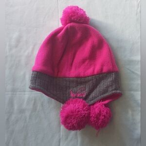 ‼️5 items for $8‼️Pink and Gray Fleece Beanie with Pom Poms